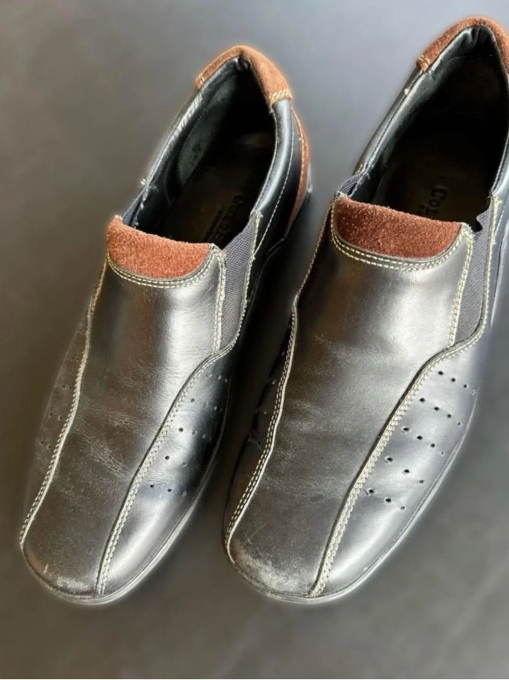 Cole Haan Country Black Leather Slip-On Loafers US 10 M C2365 made in Brazil